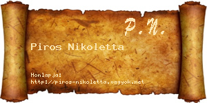 Piros Nikoletta névjegykártya