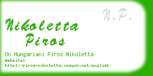 nikoletta piros business card